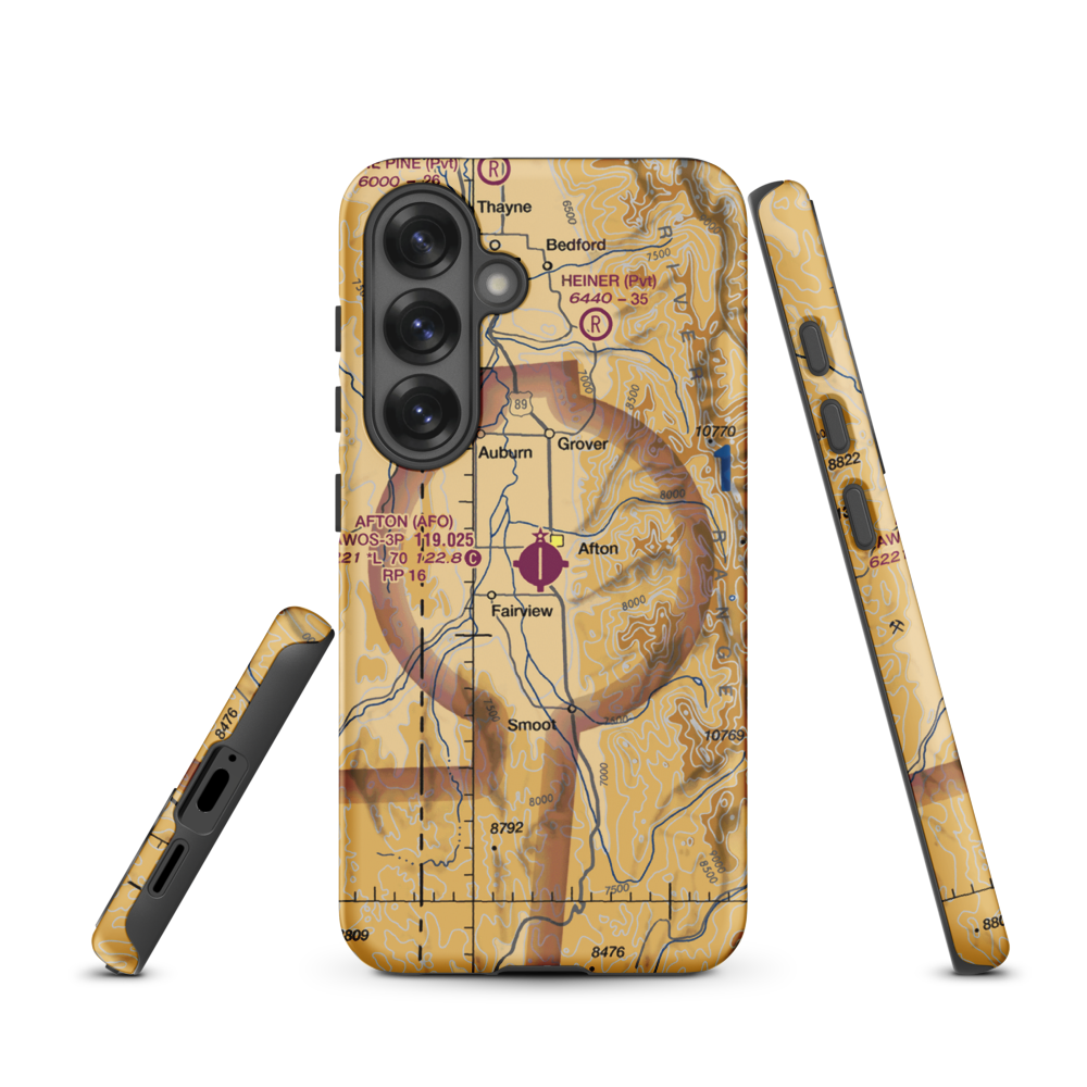 Afton Municipal Airport (AFO) VFR Sectional Samsung Phone Case Samsung Galaxy S25 model shown