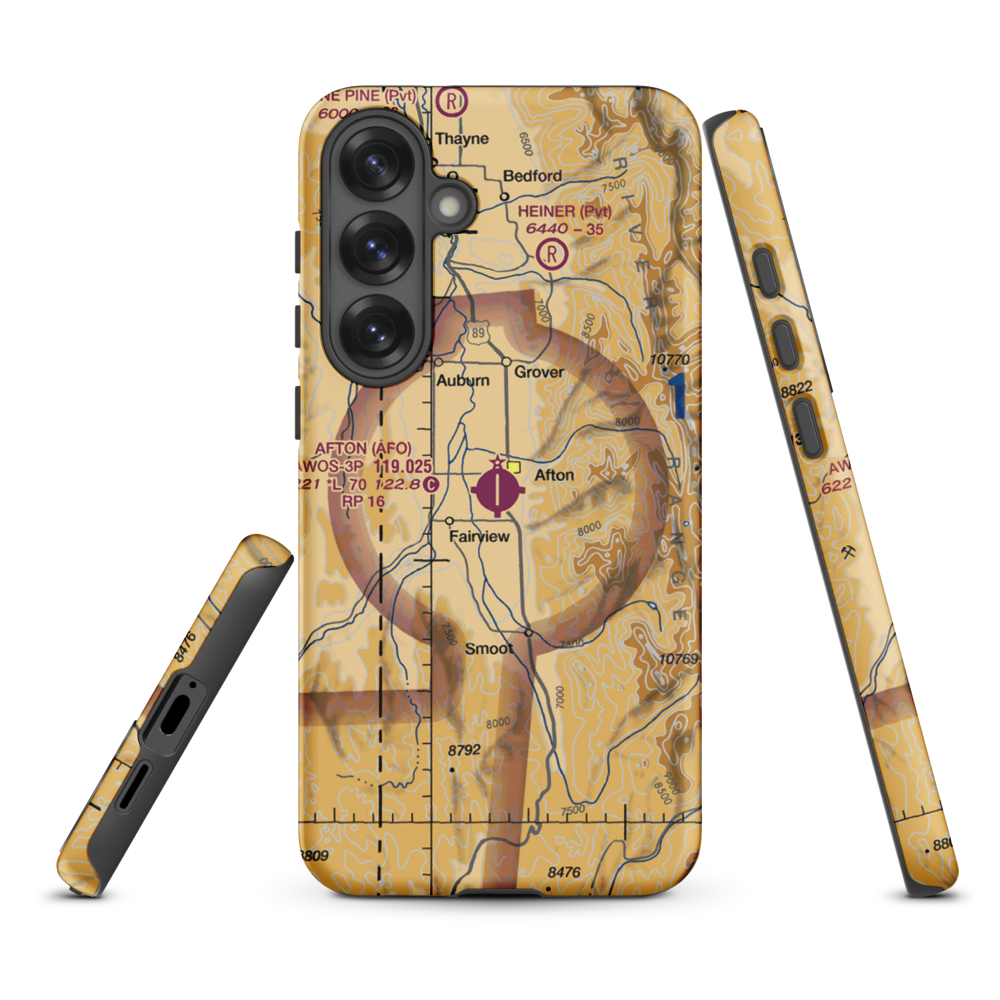 Afton Municipal Airport (AFO) VFR Sectional Samsung Phone Case Samsung Galaxy S25 Plus model shown