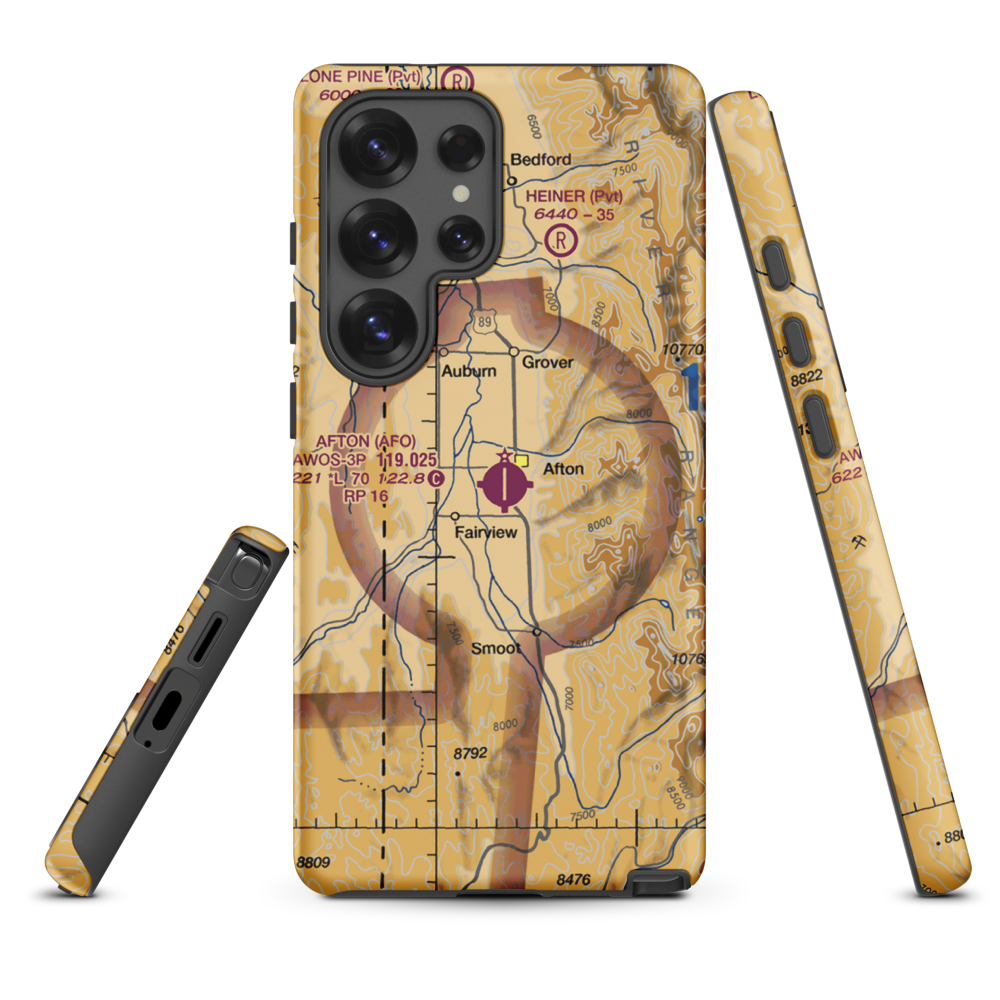 Afton Municipal Airport (AFO) VFR Sectional Samsung Phone Case Samsung Galaxy S25 Ultra model shown