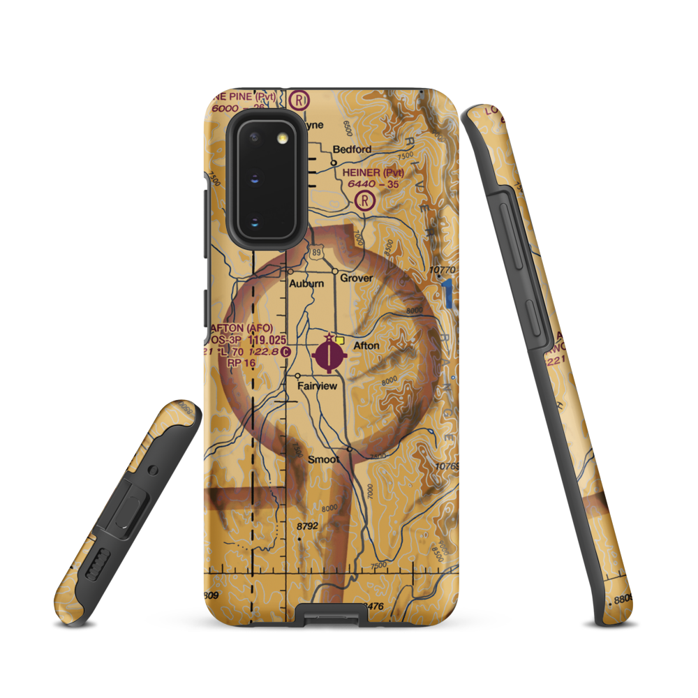 Afton Municipal Airport (AFO) VFR Sectional Samsung Phone Case Samsung Galaxy S20 model shown