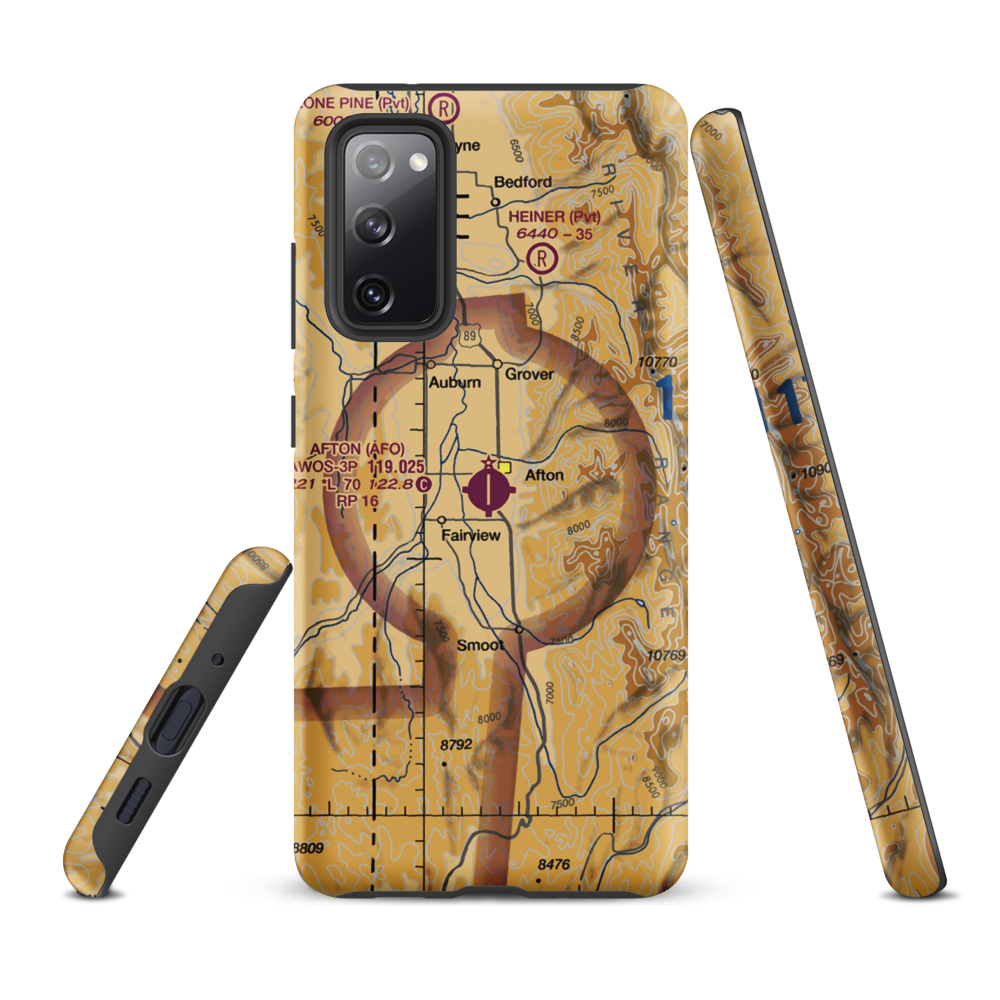 Afton Municipal Airport (AFO) VFR Sectional Samsung Phone Case Samsung Galaxy S20 FE model shown