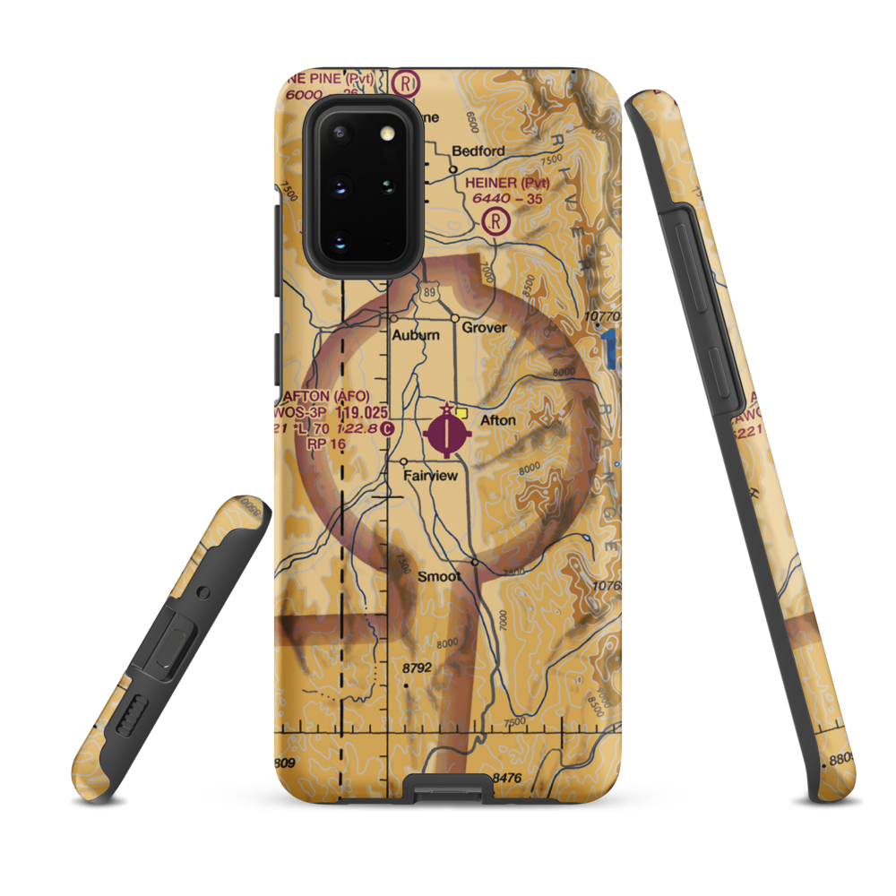 Afton Municipal Airport (AFO) VFR Sectional Samsung Phone Case Samsung Galaxy S20 Plus model shown
