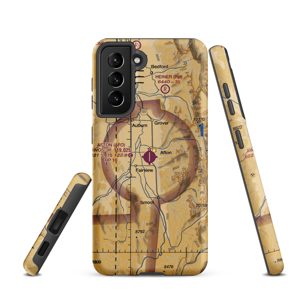 Afton Municipal Airport (AFO) VFR Sectional Samsung Phone Case Samsung Galaxy S21 model shown
