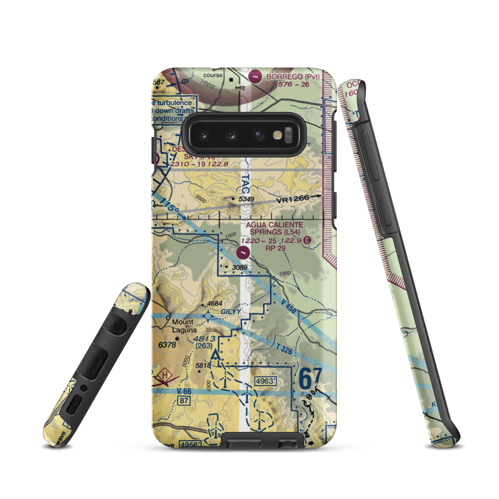 Agua Caliente Airport (L54) VFR Sectional Samsung Phone Case Samsung Galaxy S10 model shown