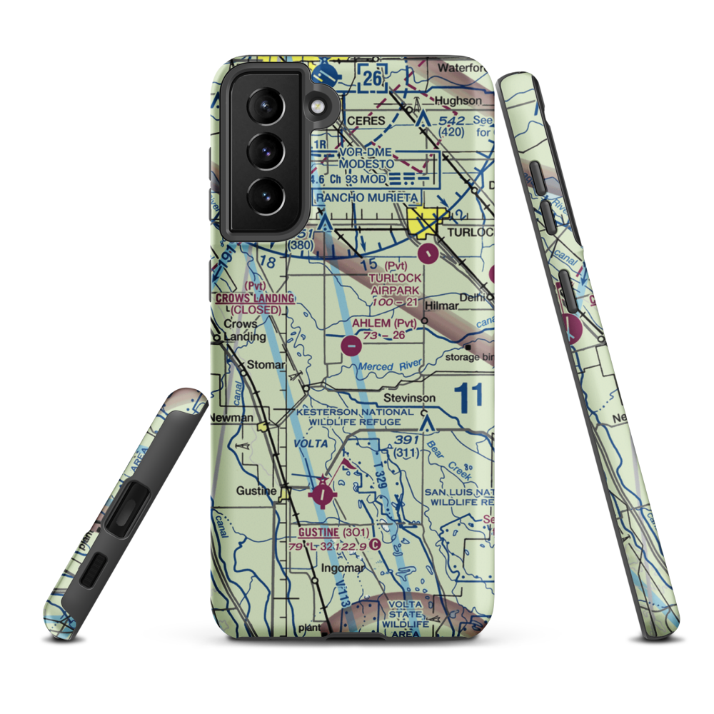 Ahlem Farms Airport (CL84) VFR Sectional Samsung Phone Case Samsung Galaxy S21 Plus model shown