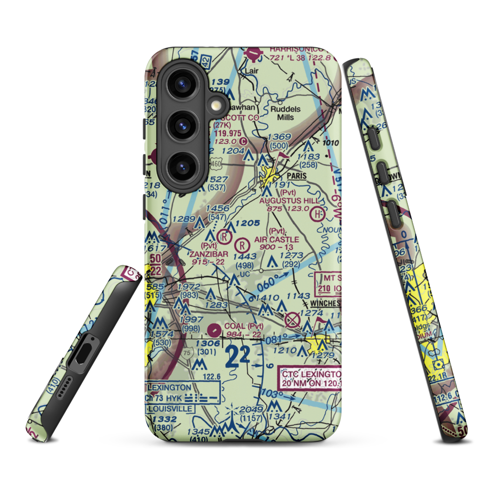 Air Castle Airport (52KY) VFR Sectional Samsung Phone Case Samsung Galaxy S24 Plus model shown