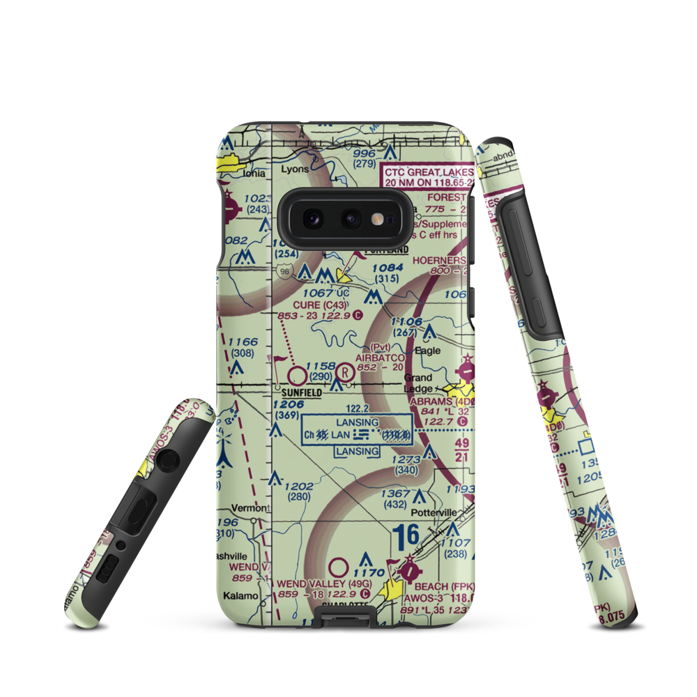 Airbatco Field (44MI) VFR Sectional Samsung Phone Case Samsung Galaxy S10e model shown