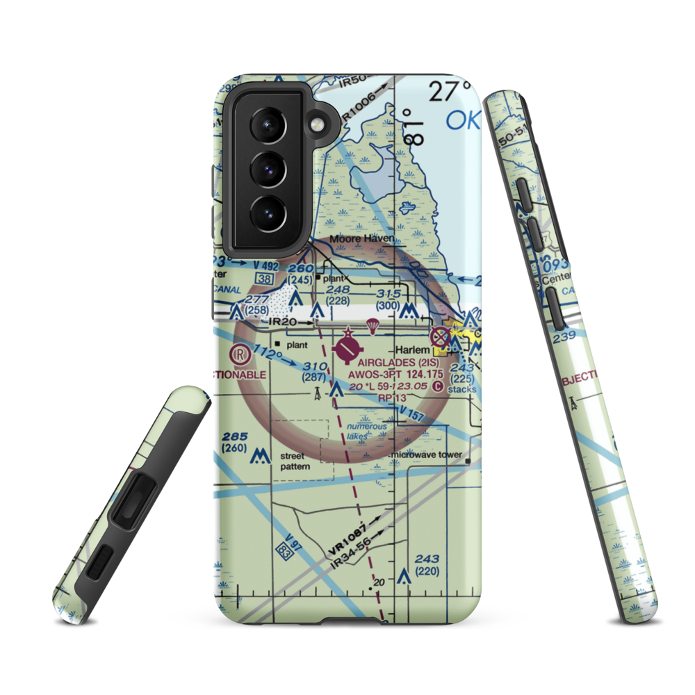 Airglades Airport (2IS) VFR Sectional Samsung Phone Case Samsung Galaxy S21 FE model shown