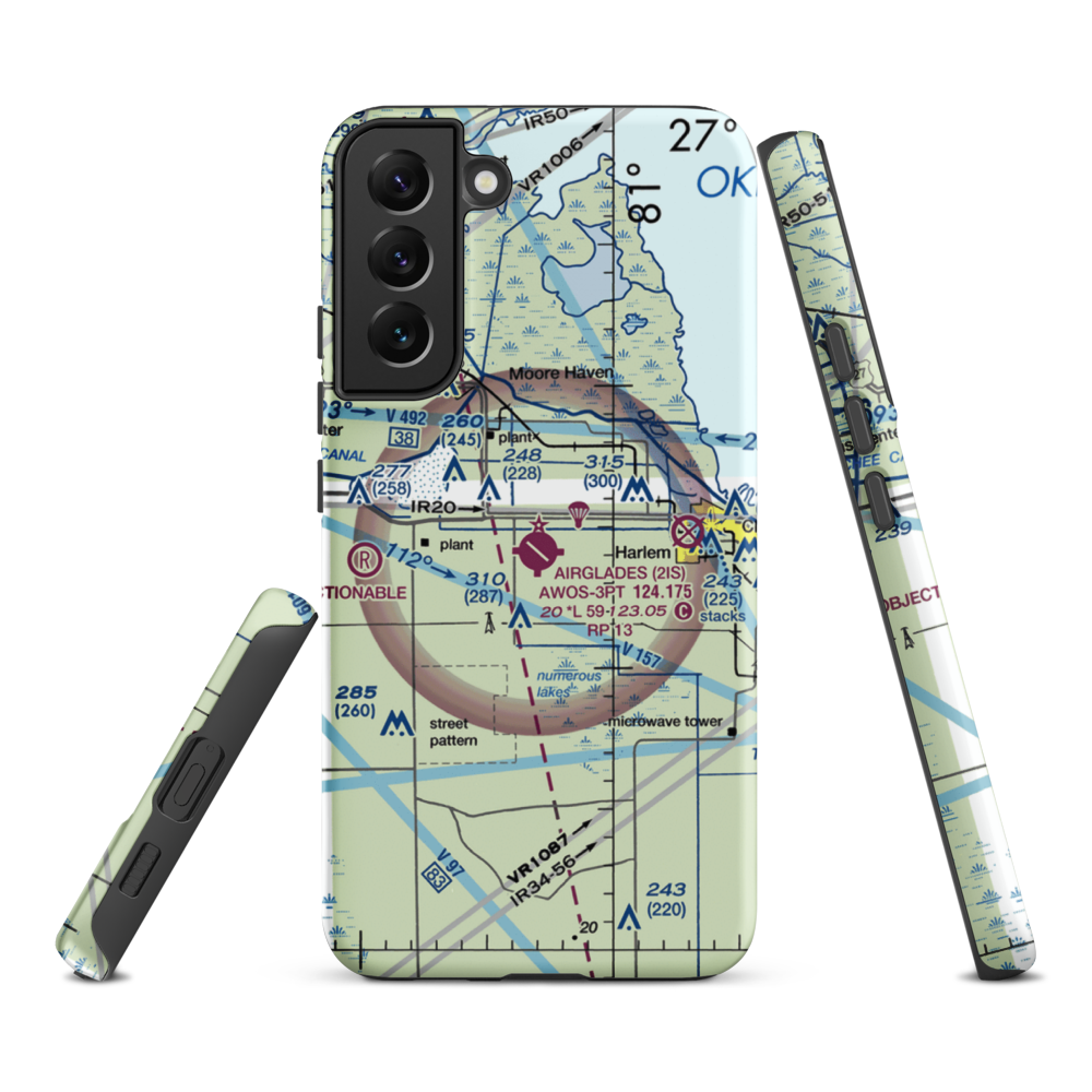 Airglades Airport (2IS) VFR Sectional Samsung Phone Case Samsung Galaxy S22 Plus model shown