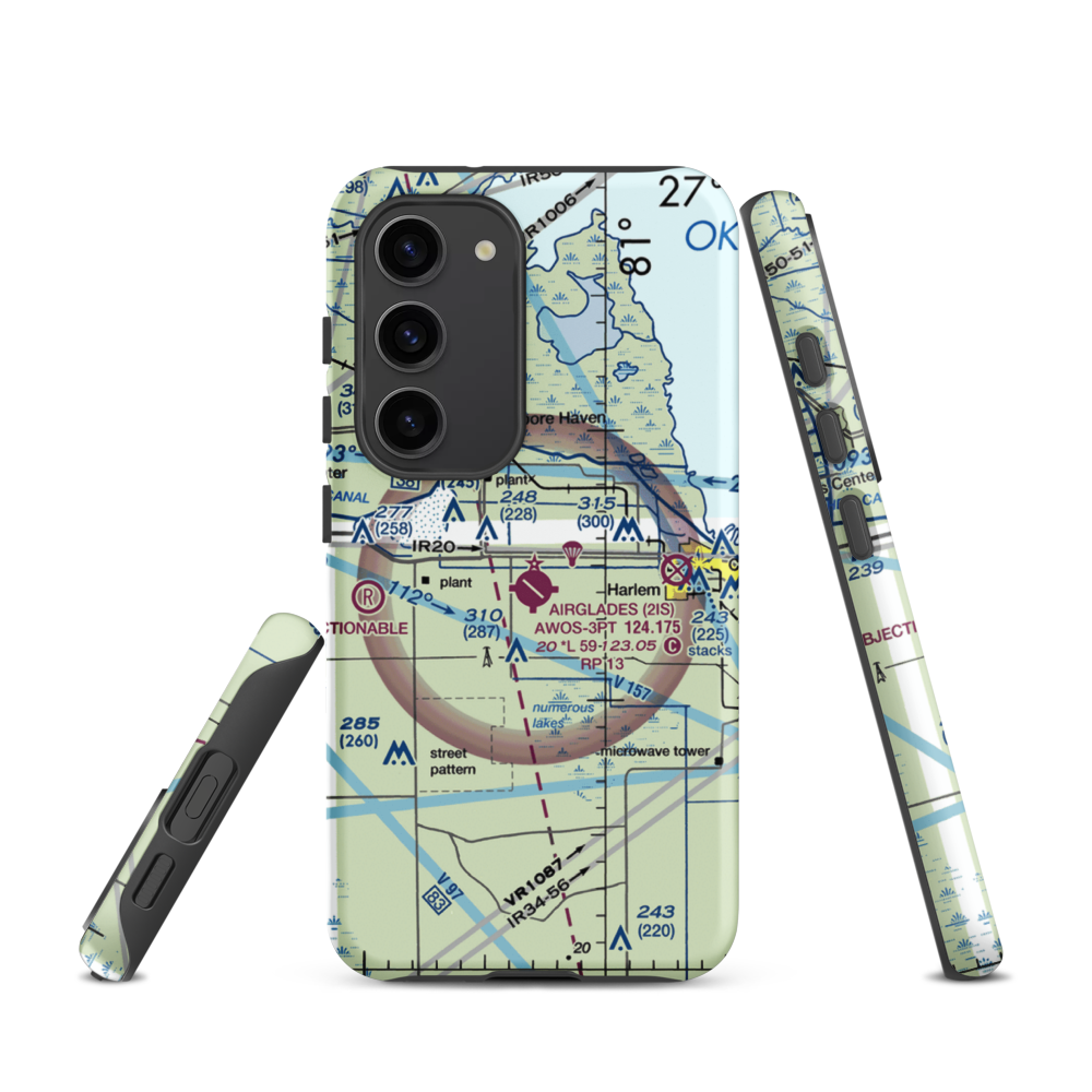 Airglades Airport (2IS) VFR Sectional Samsung Phone Case Samsung Galaxy S23 model shown