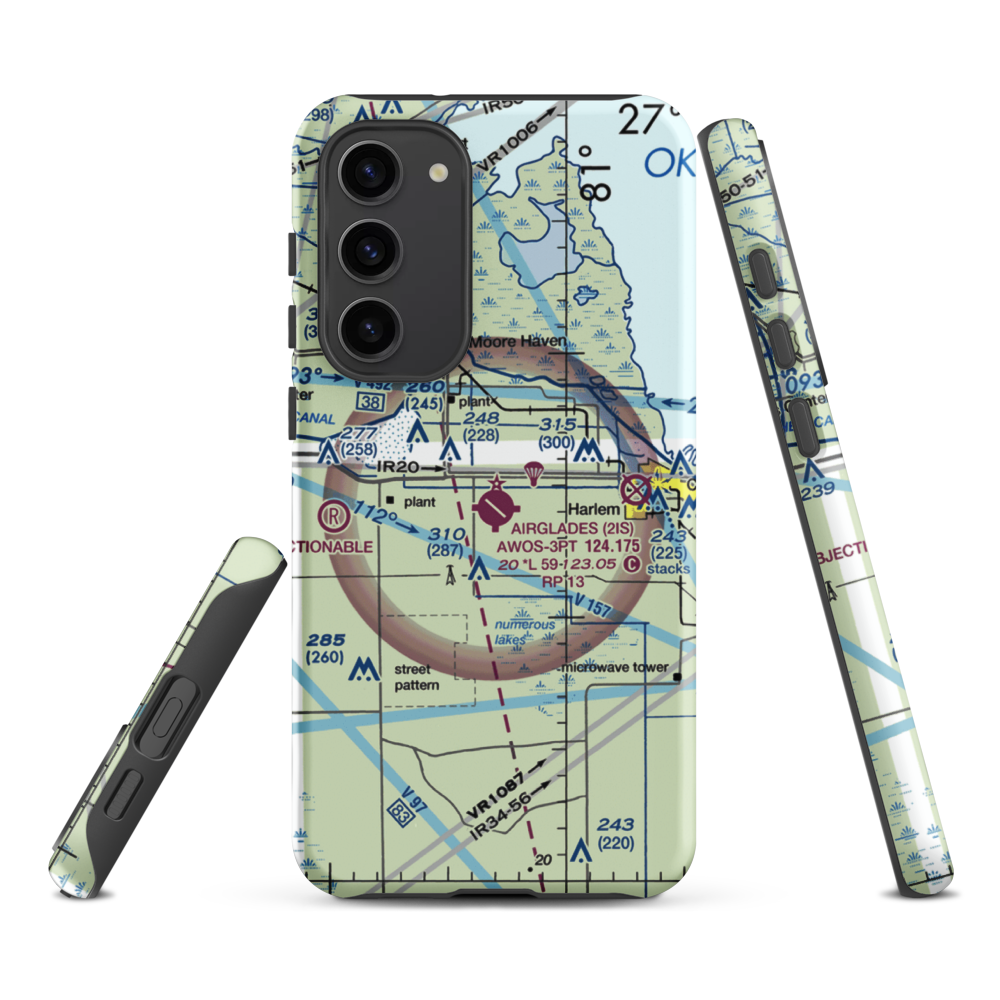 Airglades Airport (2IS) VFR Sectional Samsung Phone Case Samsung Galaxy S23 Plus model shown