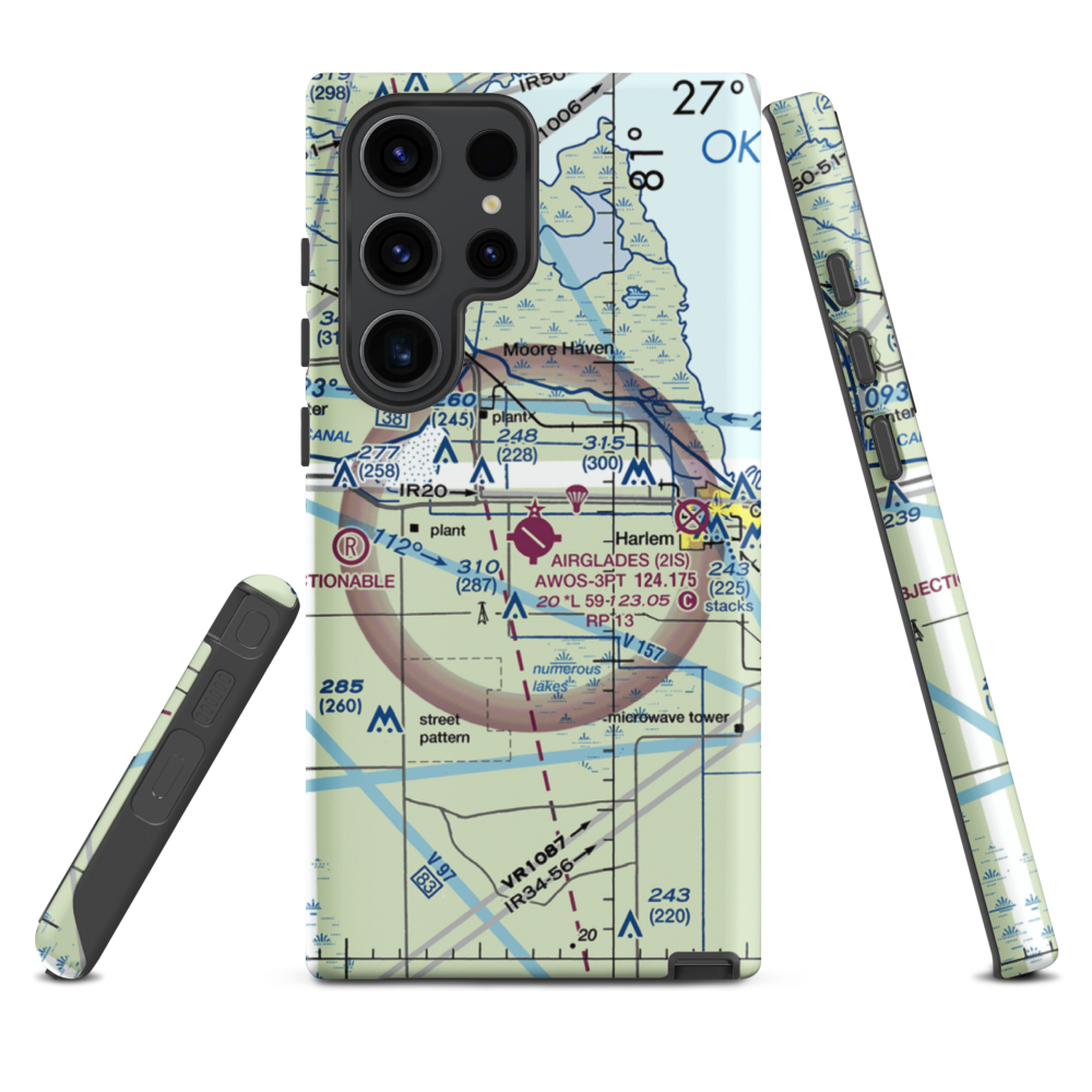Airglades Airport (2IS) VFR Sectional Samsung Phone Case Samsung Galaxy S23 Ultra model shown