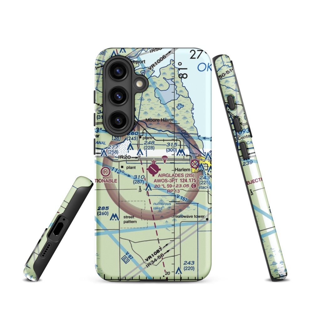 Airglades Airport (2IS) VFR Sectional Samsung Phone Case Samsung Galaxy S24 model shown