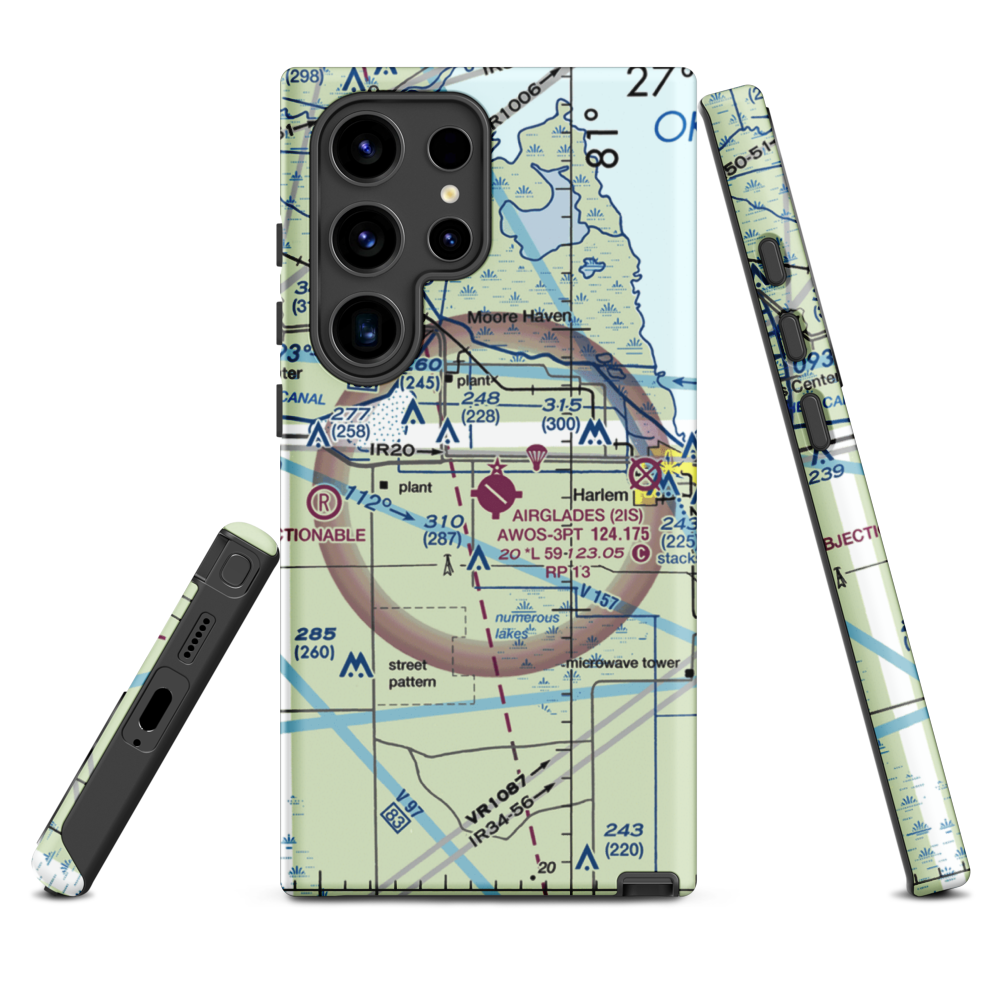 Airglades Airport (2IS) VFR Sectional Samsung Phone Case Samsung Galaxy S24 Ultra model shown