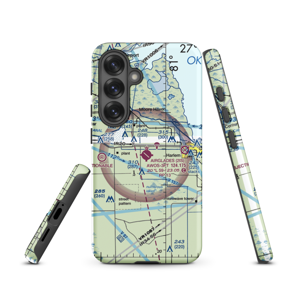 Airglades Airport (2IS) VFR Sectional Samsung Phone Case Samsung Galaxy S25 model shown