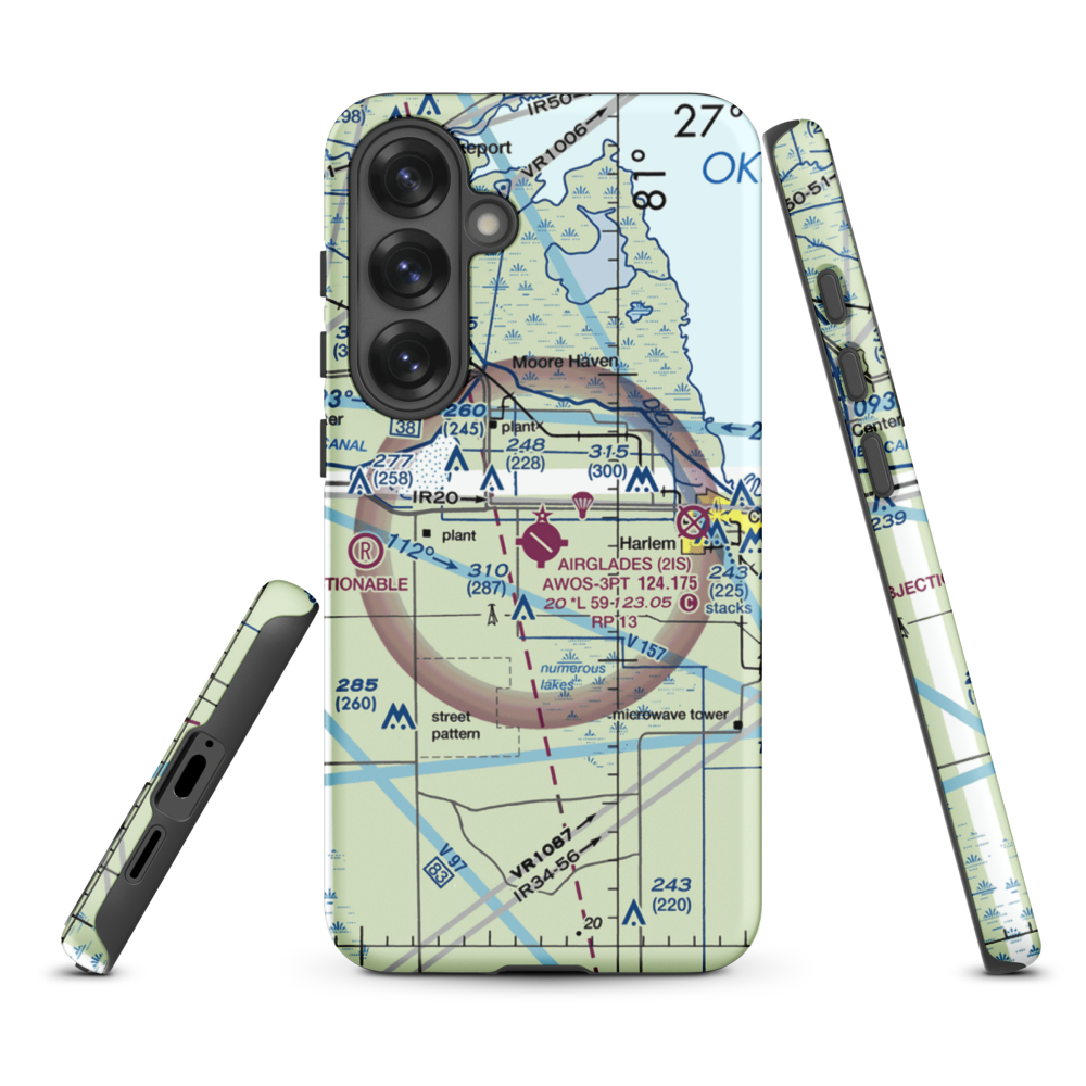 Airglades Airport (2IS) VFR Sectional Samsung Phone Case Samsung Galaxy S25 Plus model shown