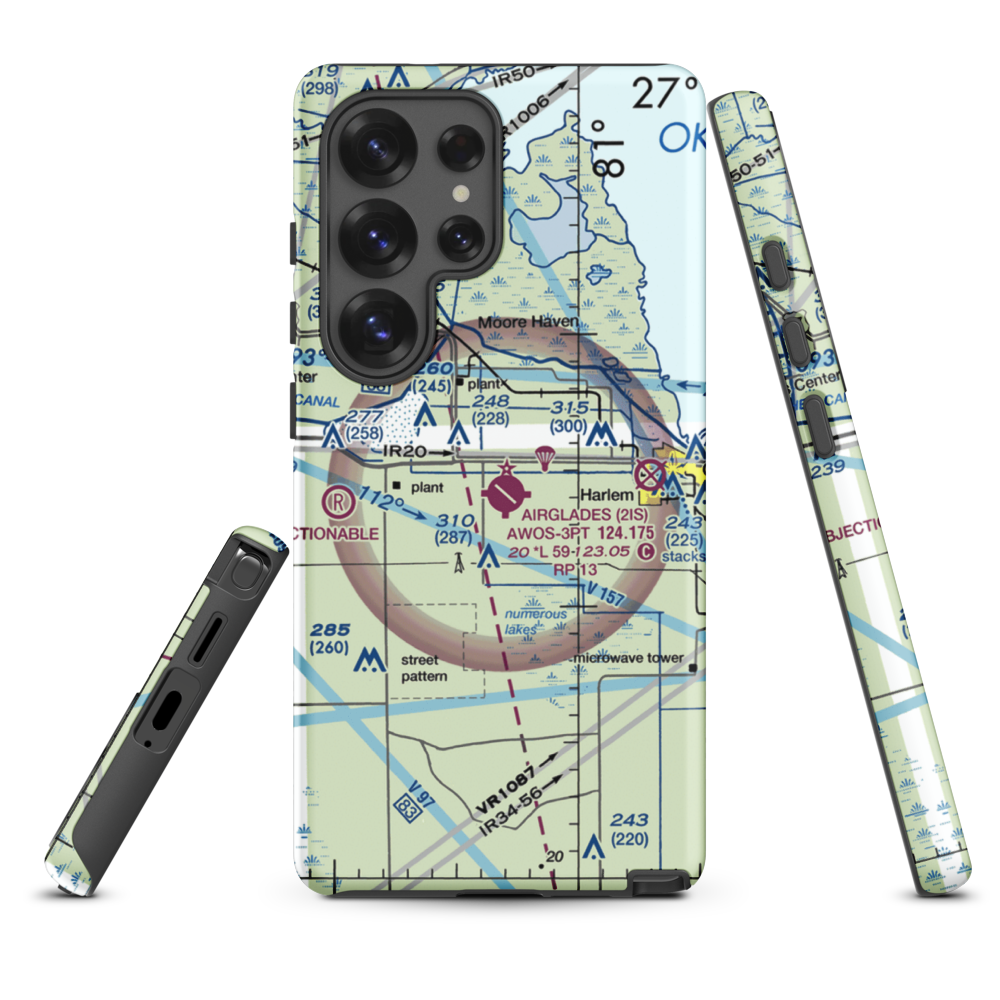 Airglades Airport (2IS) VFR Sectional Samsung Phone Case Samsung Galaxy S25 Ultra model shown