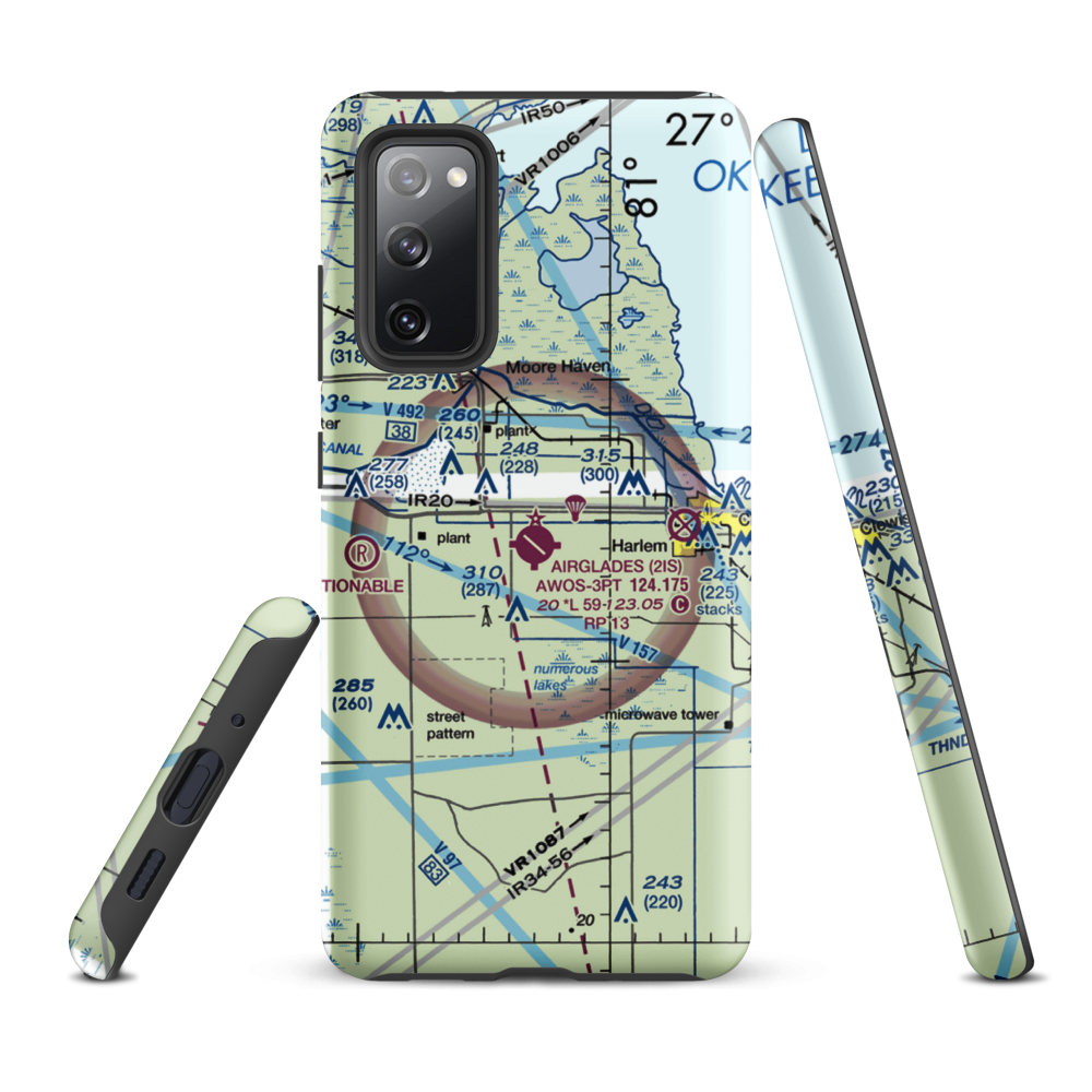Airglades Airport (2IS) VFR Sectional Samsung Phone Case Samsung Galaxy S20 FE model shown