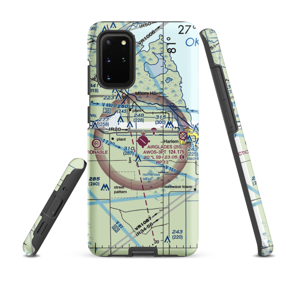 Airglades Airport (2IS) VFR Sectional Samsung Phone Case Samsung Galaxy S20 Plus model shown