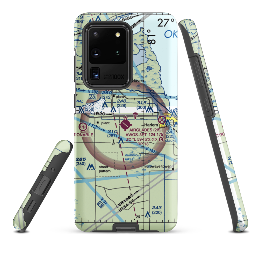Airglades Airport (2IS) VFR Sectional Samsung Phone Case Samsung Galaxy S20 Ultra model shown