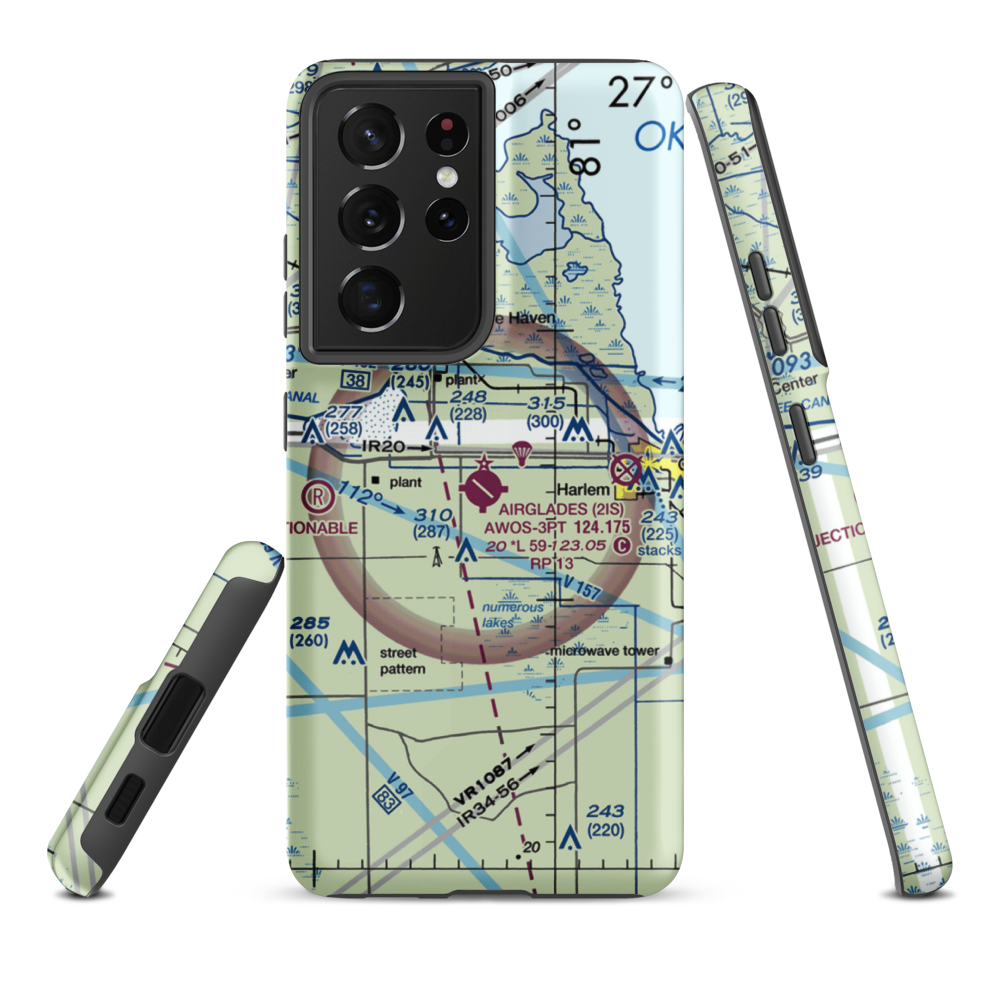 Airglades Airport (2IS) VFR Sectional Samsung Phone Case Samsung Galaxy S21 Ultra model shown