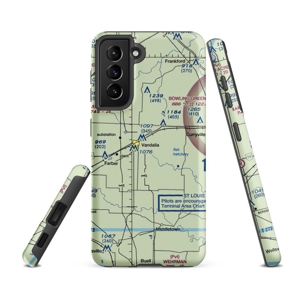 Airpark Private Airport (04MO) VFR Sectional Samsung Phone Case Samsung Galaxy S21 FE model shown