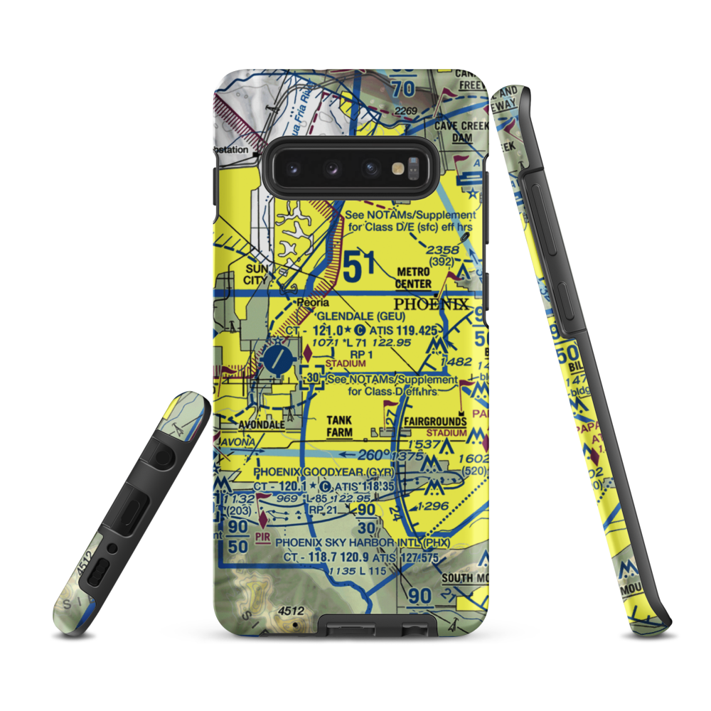 Airscrew Performance Flightpark Ultralightport (AZ79) VFR Sectional Samsung Phone Case Samsung Galaxy S10 Plus model shown