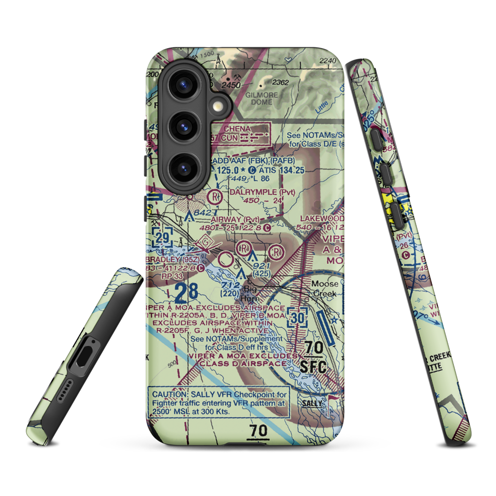 Airway Airport (5AK3) VFR Sectional Samsung Phone Case Samsung Galaxy S24 Plus model shown