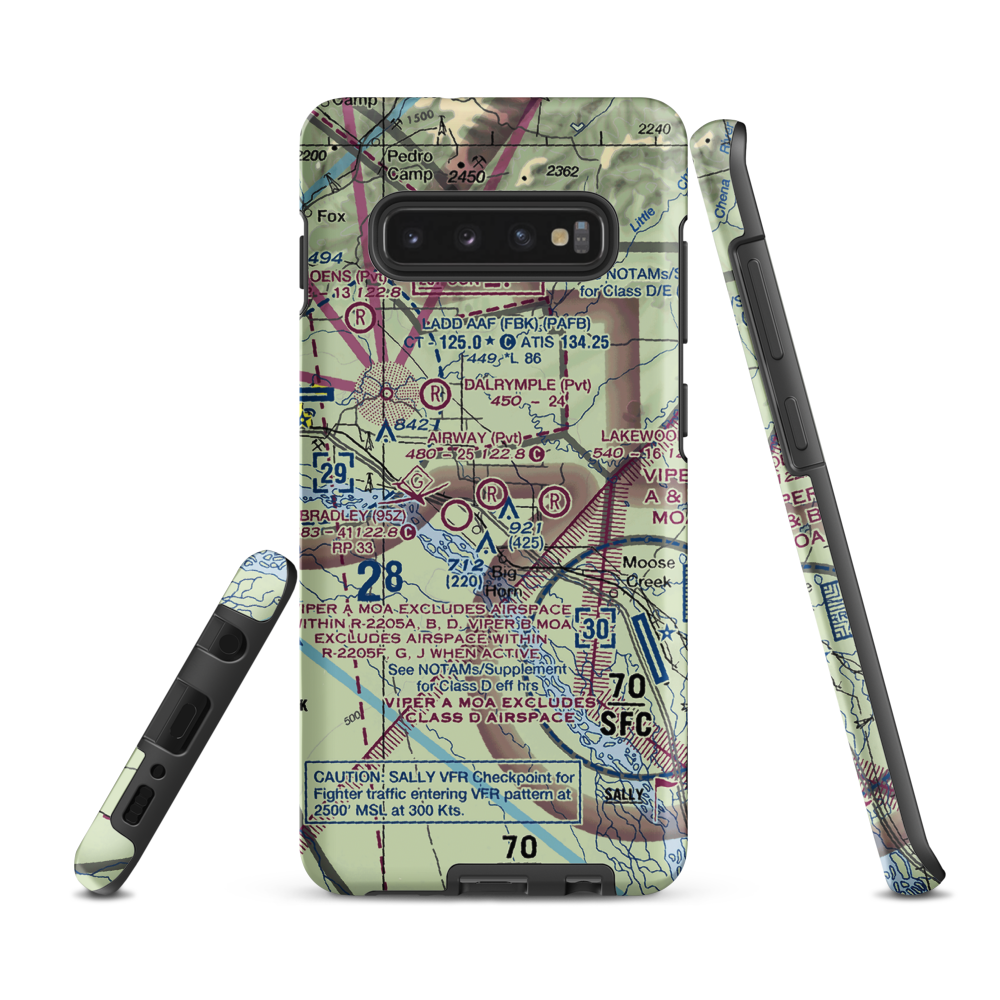 Airway Airport (5AK3) VFR Sectional Samsung Phone Case Samsung Galaxy S10 Plus model shown