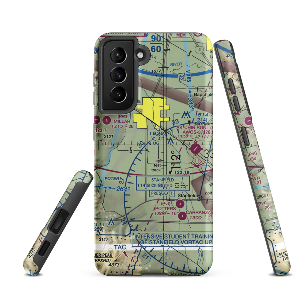 Ak Chin Community Airfield (41AZ) VFR Sectional Samsung Phone Case Samsung Galaxy S21 FE model shown