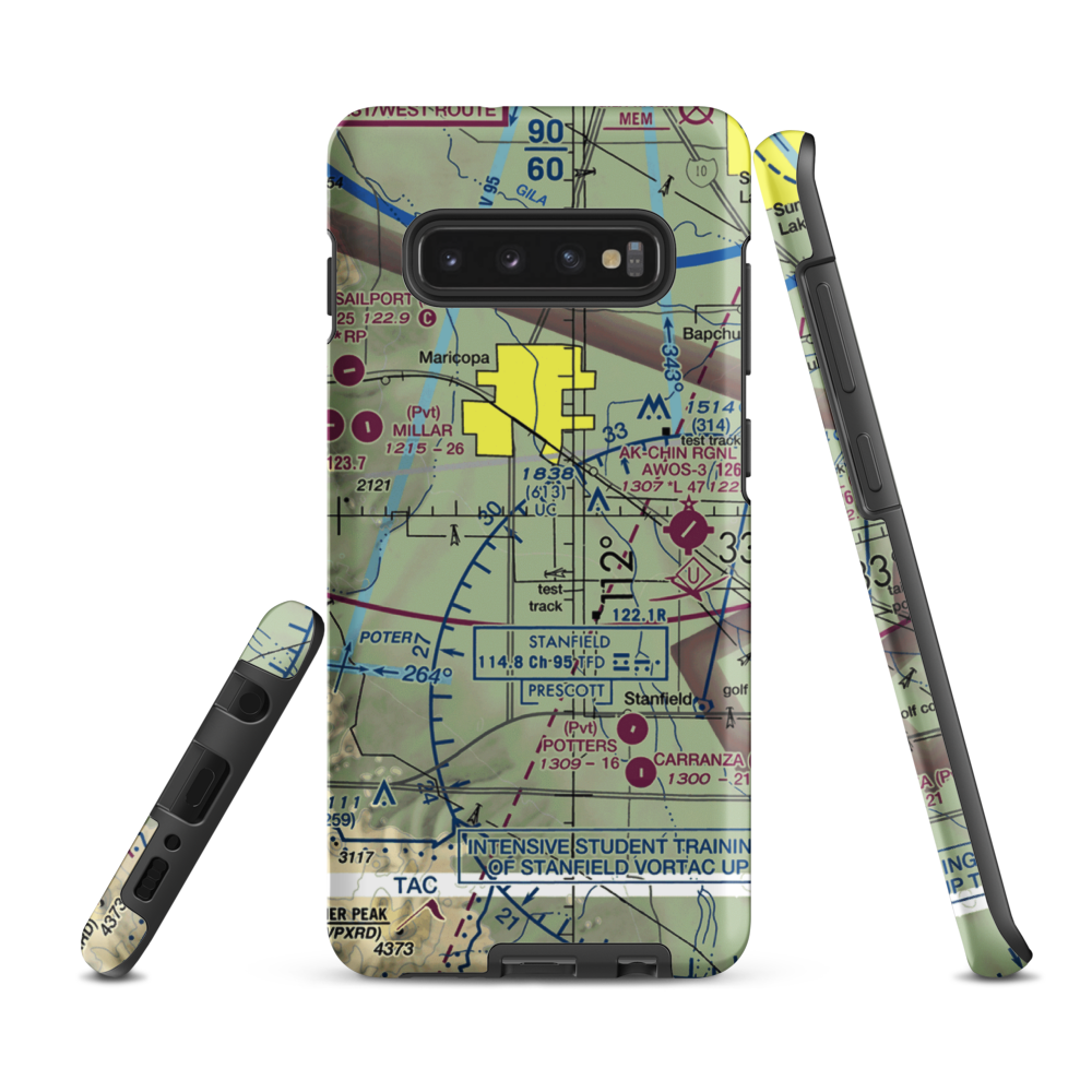 Ak Chin Community Airfield (41AZ) VFR Sectional Samsung Phone Case Samsung Galaxy S10 Plus model shown