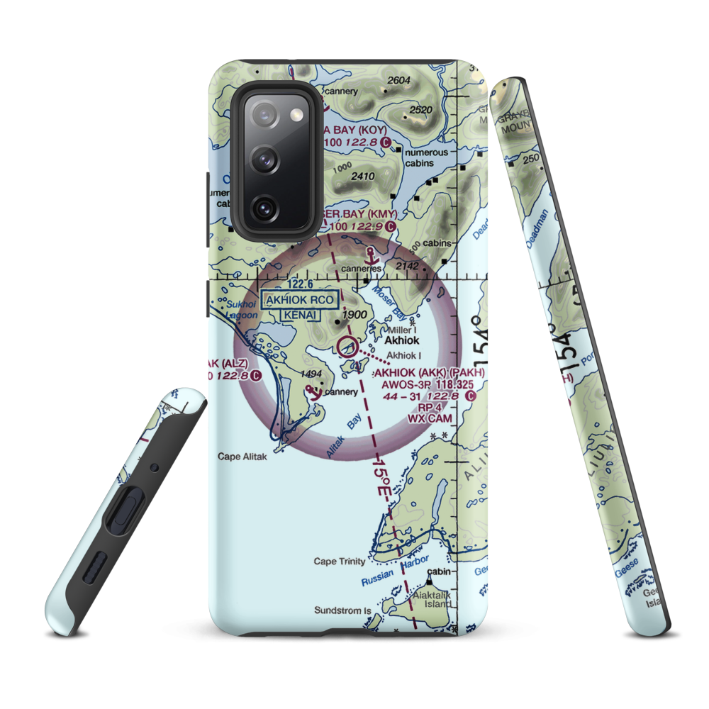 Akhiok Airport (AKK) VFR Sectional Samsung Phone Case Samsung Galaxy S20 FE model shown