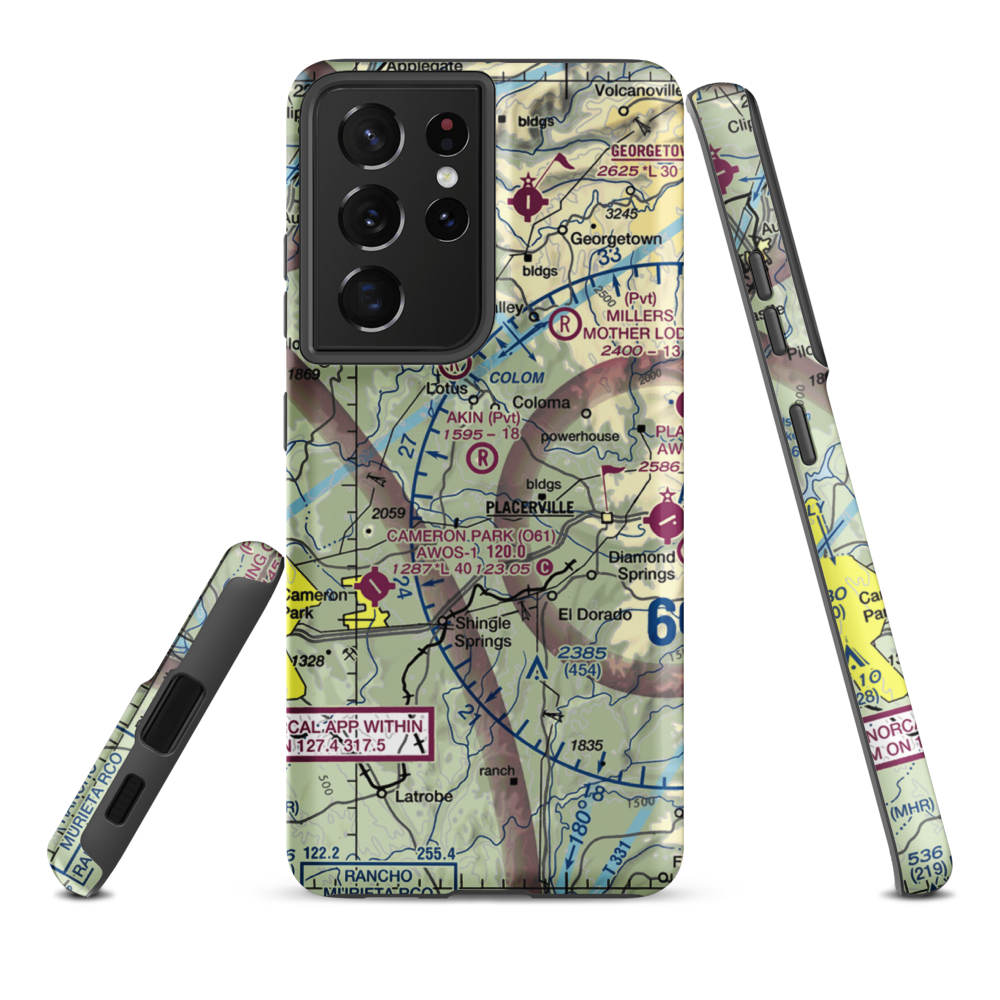 Akin Airport (54CN) VFR Sectional Samsung Phone Case Samsung Galaxy S21 Ultra model shown
