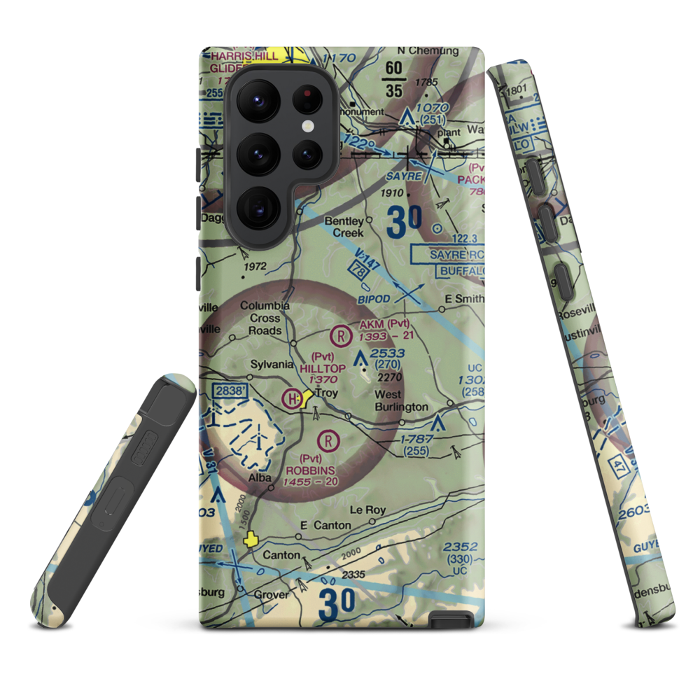 Akm Airfield (PN54) VFR Sectional Samsung Phone Case Samsung Galaxy S22 Ultra model shown