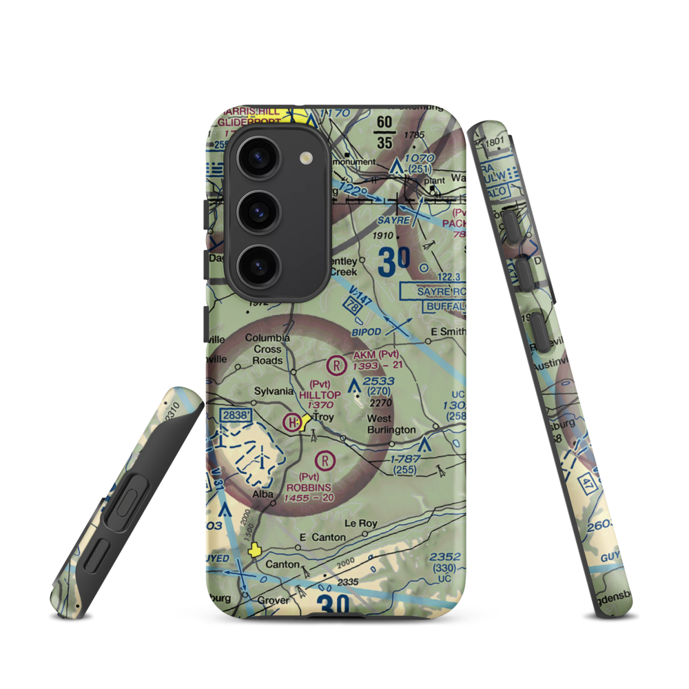 Akm Airfield (PN54) VFR Sectional Samsung Phone Case Samsung Galaxy S23 model shown
