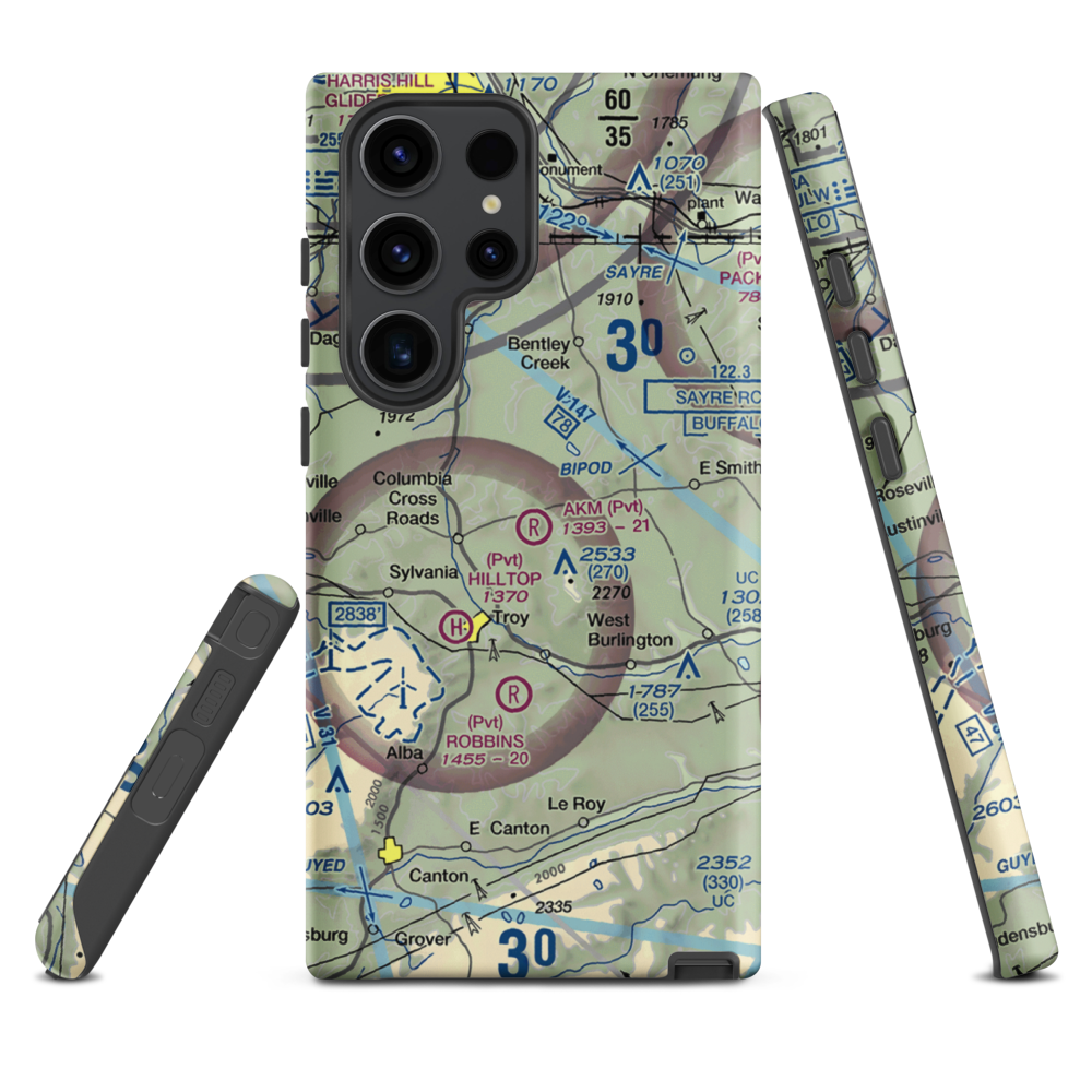 Akm Airfield (PN54) VFR Sectional Samsung Phone Case Samsung Galaxy S23 Ultra model shown