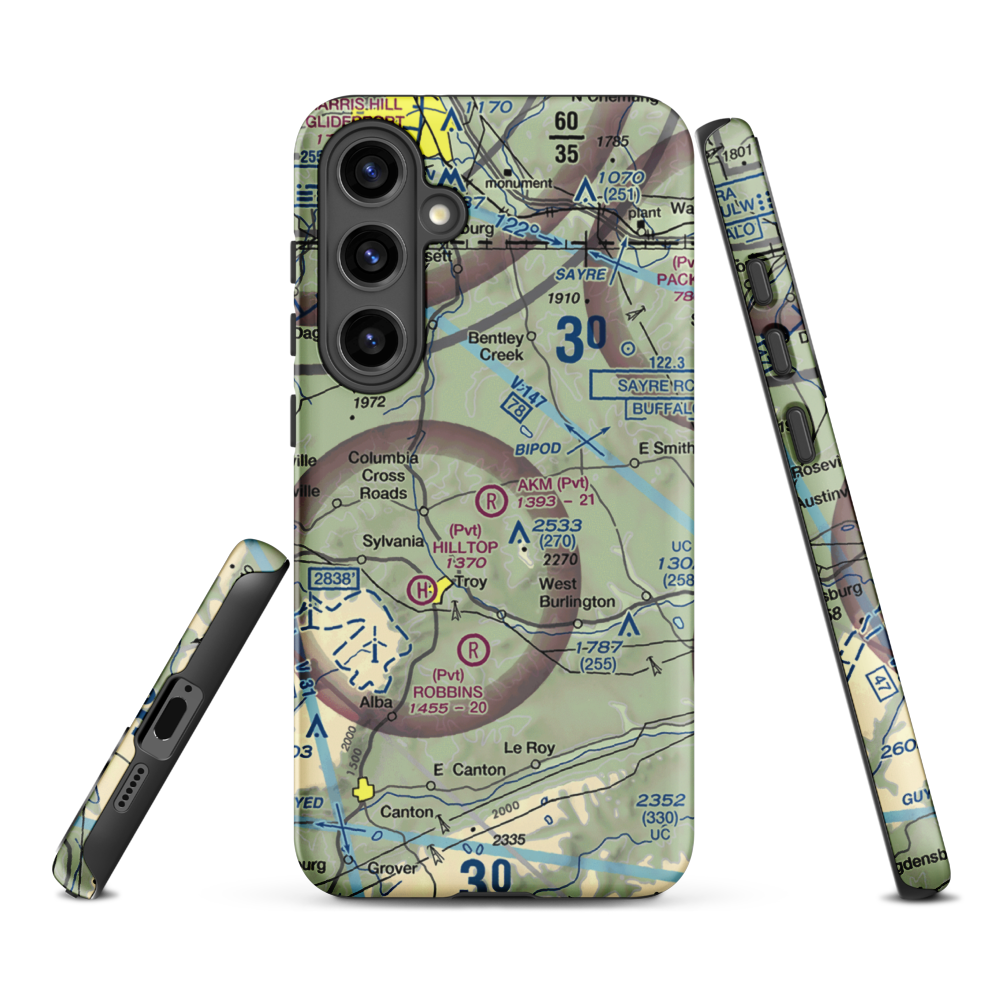 Akm Airfield (PN54) VFR Sectional Samsung Phone Case Samsung Galaxy S24 Plus model shown