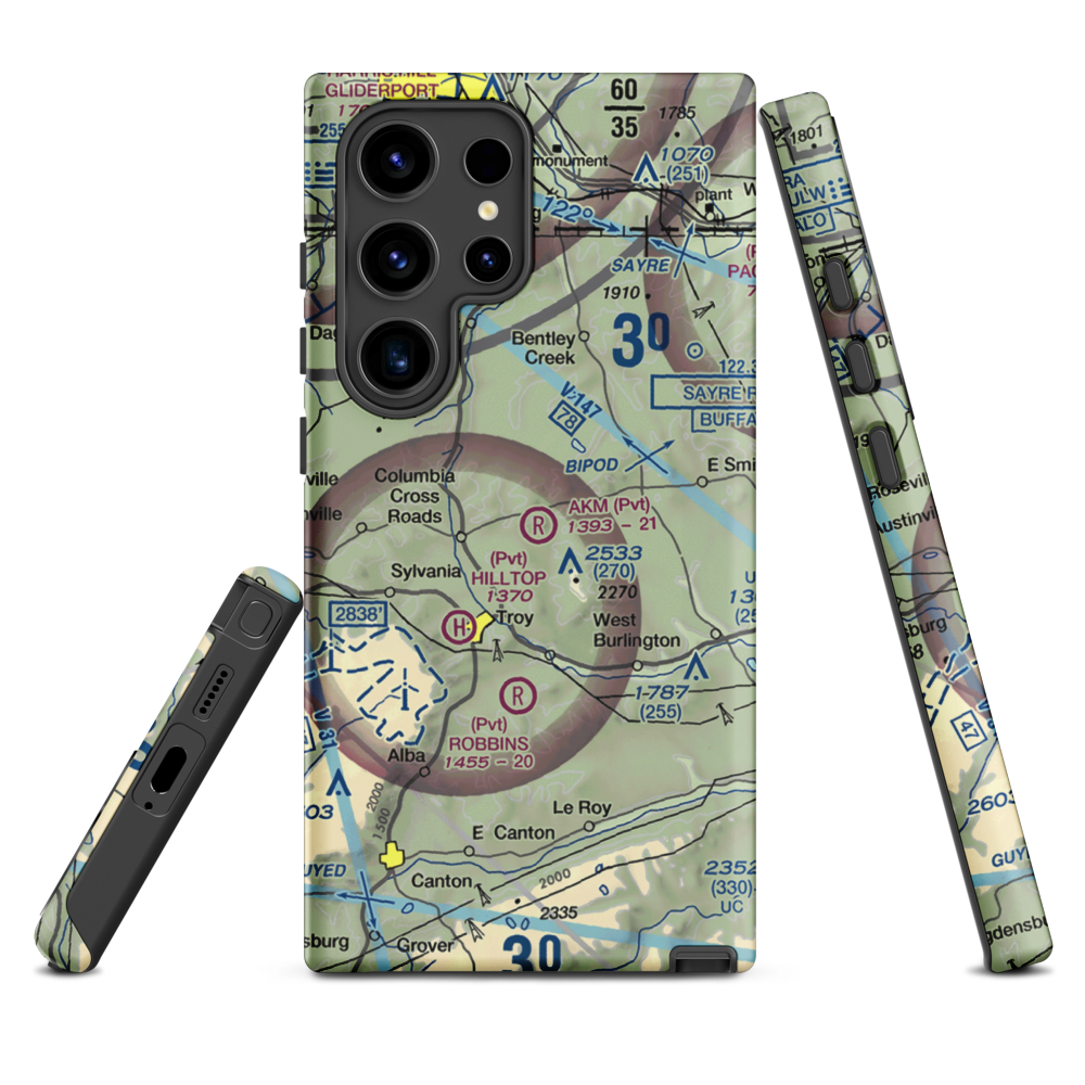 Akm Airfield (PN54) VFR Sectional Samsung Phone Case Samsung Galaxy S24 Ultra model shown