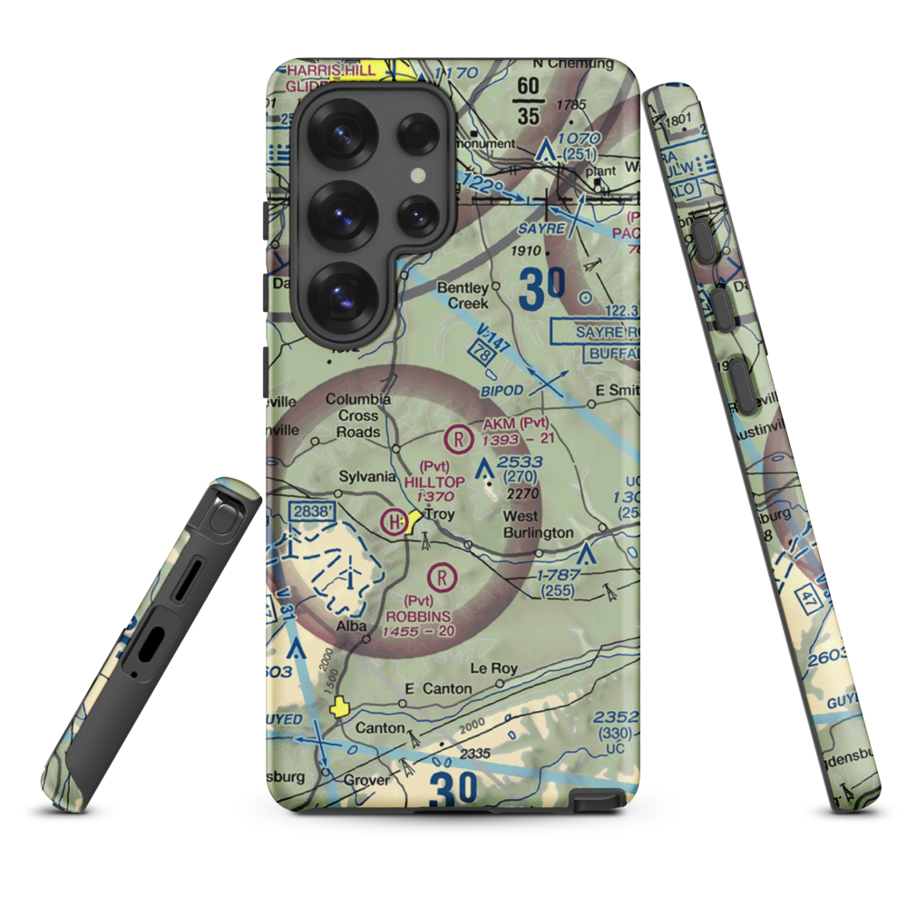 Akm Airfield (PN54) VFR Sectional Samsung Phone Case Samsung Galaxy S25 Ultra model shown