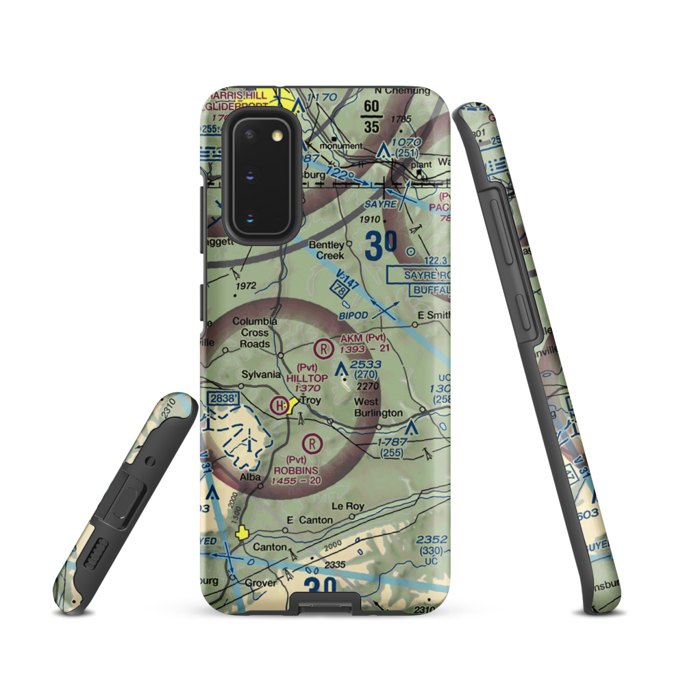 Akm Airfield (PN54) VFR Sectional Samsung Phone Case Samsung Galaxy S20 model shown