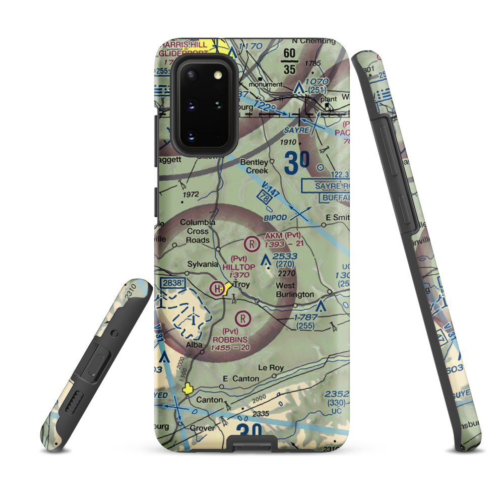 Akm Airfield (PN54) VFR Sectional Samsung Phone Case Samsung Galaxy S20 Plus model shown