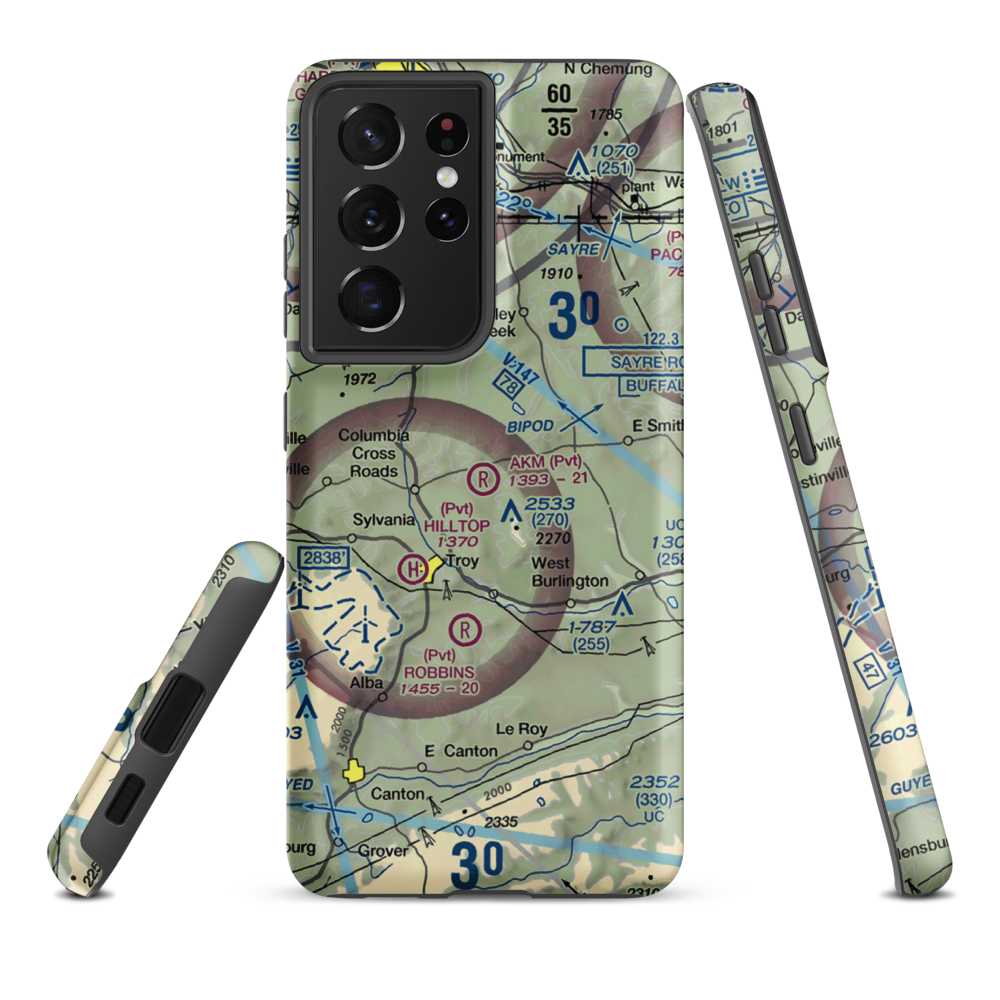 Akm Airfield (PN54) VFR Sectional Samsung Phone Case Samsung Galaxy S21 Ultra model shown