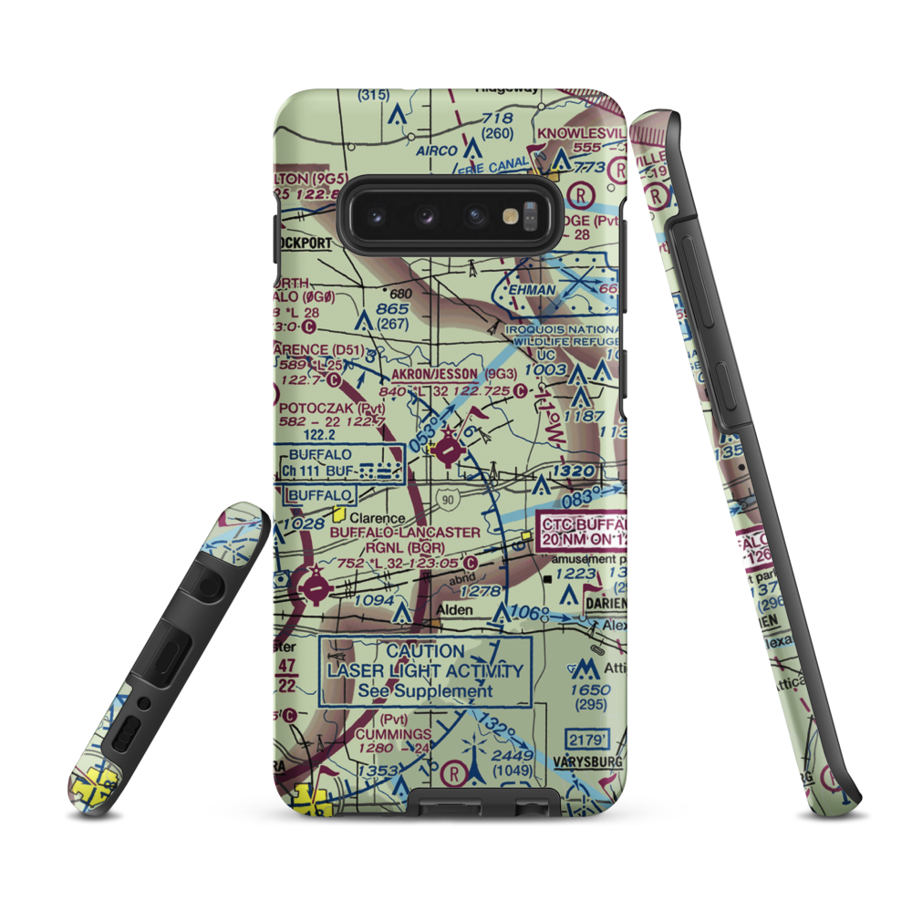 Akron Airport/Jesson Field (9G3) VFR Sectional Samsung Phone Case Samsung Galaxy S10 Plus model shown