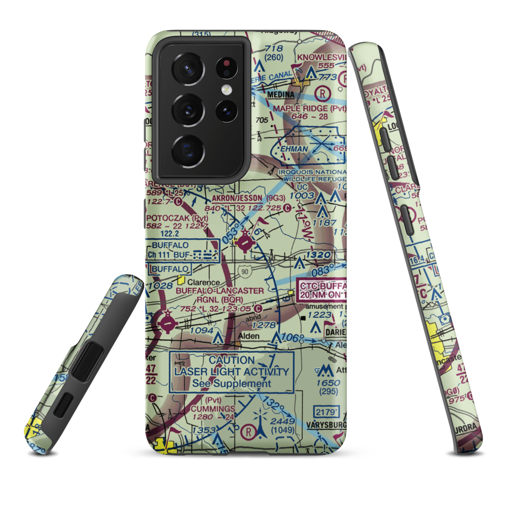 Akron Airport/Jesson Field (9G3) VFR Sectional Samsung Phone Case Samsung Galaxy S21 Plus model shown