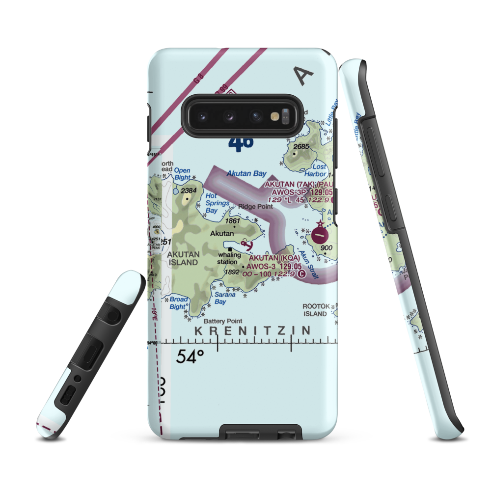 Akutan Seaplane Base (KQA) VFR Sectional Samsung Phone Case Samsung Galaxy S10e model shown