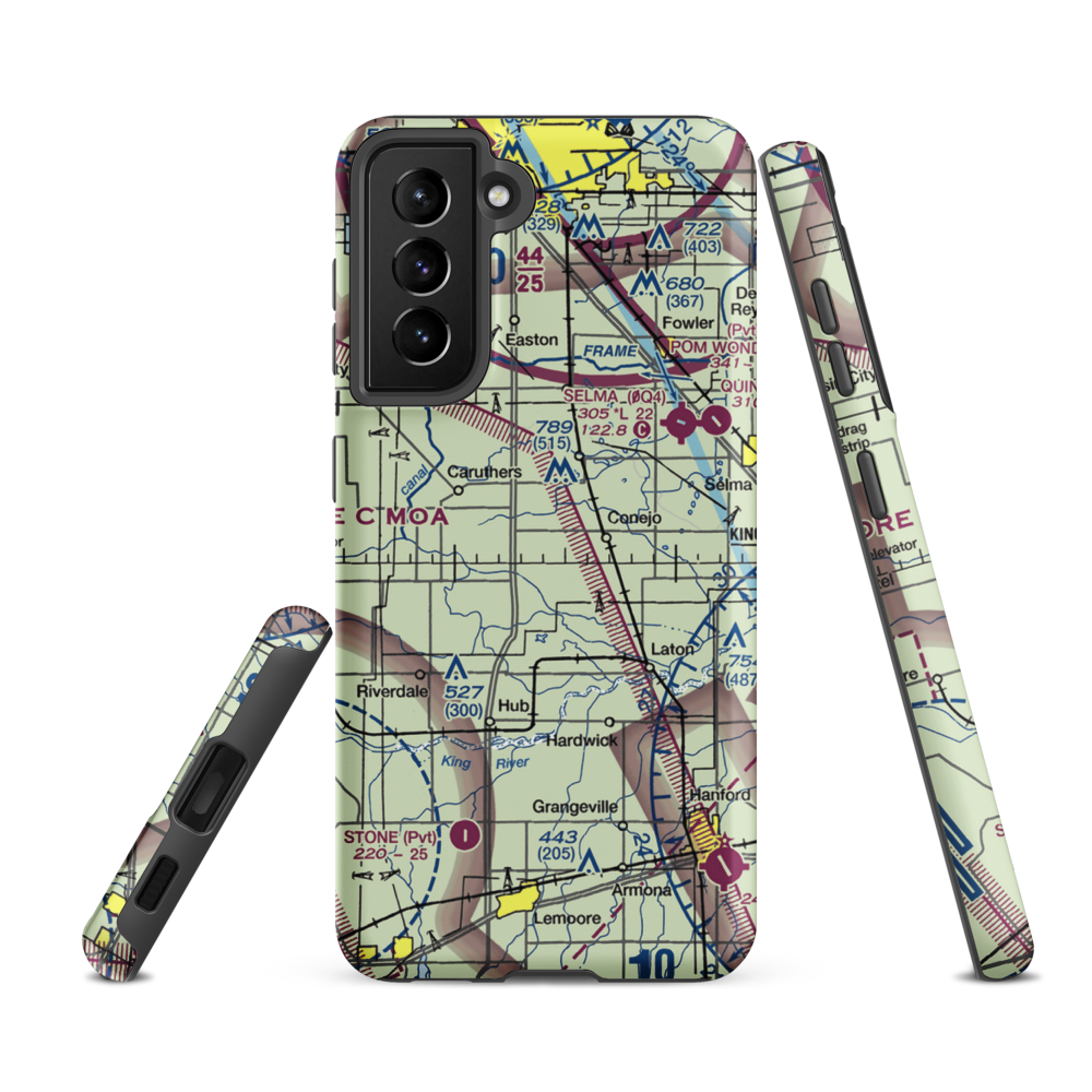 Al Divine Airport (65CL) VFR Sectional Samsung Phone Case Samsung Galaxy S21 FE model shown