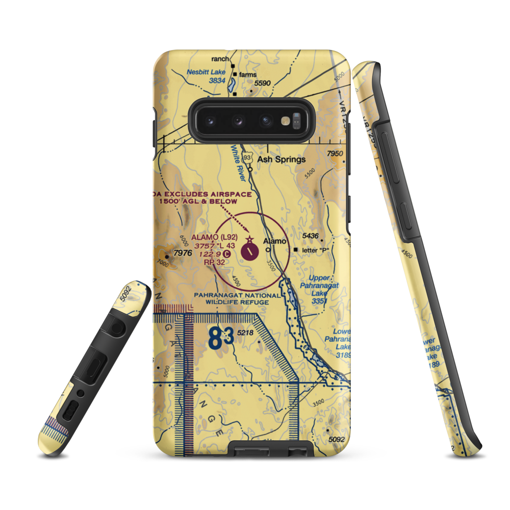 Alamo Landing Field (L92) VFR Sectional Samsung Phone Case Samsung Galaxy S10 Plus model shown