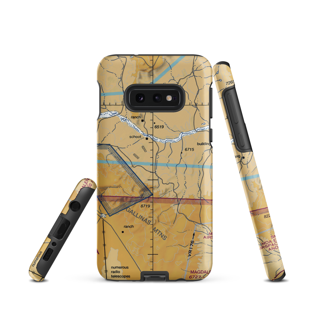 Alamo Navajo Airport (3N9) VFR Sectional Samsung Phone Case Samsung Galaxy S10e model shown