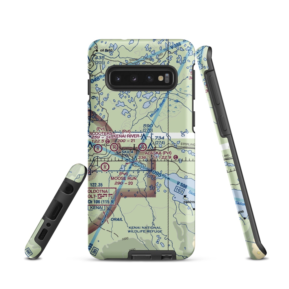 Alaska Airpark (AK01) VFR Sectional Samsung Phone Case Samsung Galaxy S10 model shown