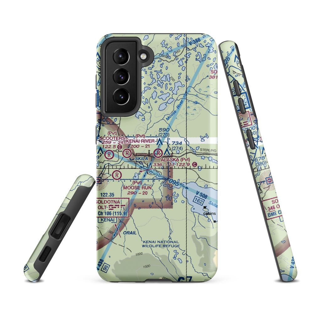 Alaska Airpark (AK01) VFR Sectional Samsung Phone Case Samsung Galaxy S21 Ultra model shown